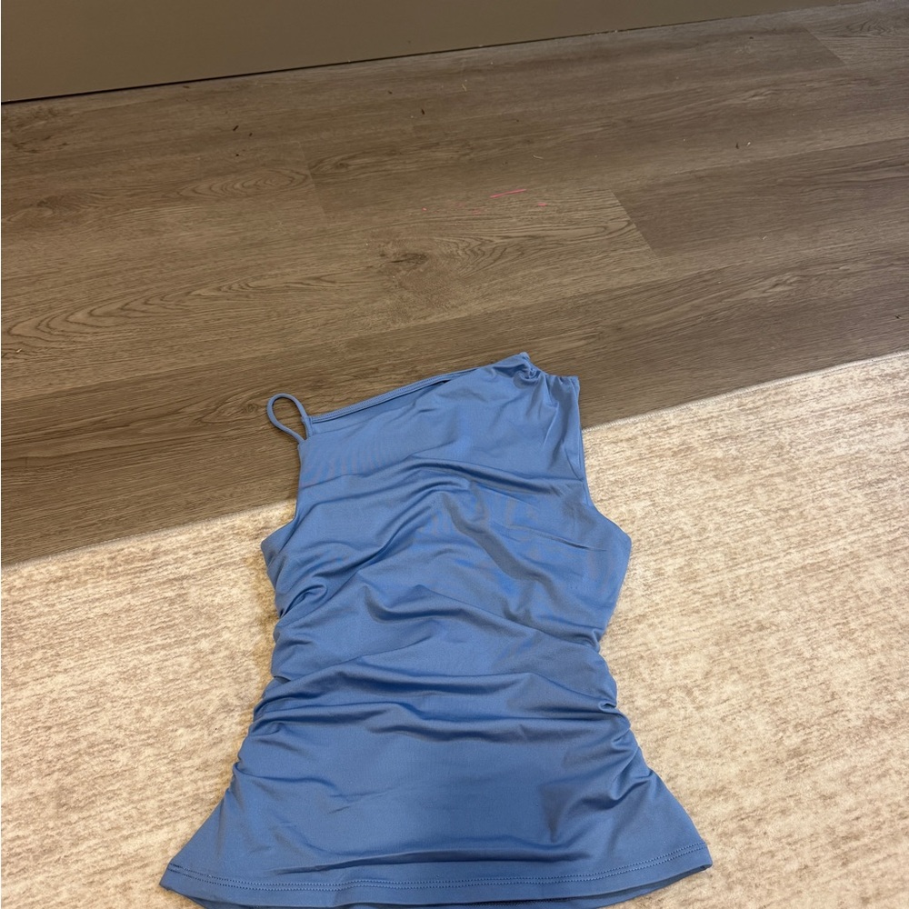 Blue Women's One-Shoulder Top